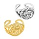 Anello Aggiustabile in Metallo Ottone Rotondo con Elefante 14x20mm