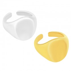 Anello Aggiustabile in Metallo Ottone con Base Ovale 14x17mm
