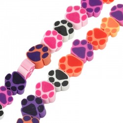 Polymer Clay Mosaic Slider Paw (~10mm) (Ø1.5mm) (40pcs)