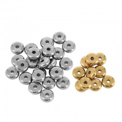 Perles Rondelles 8mm/3mm (Ø1.8mm) en Acier Inoxydable