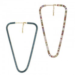 Stainless Steel 304 Necklace w/ Strass & Clasp 38x5cm/2.5mm