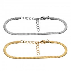 Bracelet maille chaîne serpent avec fermoir 150mm/3mm en Acier Inoxydable 304