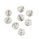 Perla Rotonda in Metallo con Strass 8 mm Ø1 mm