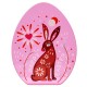 Plexi Acrylic Deco Egg w/ Bunny "HAPPY EASTER" 90x115mm