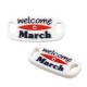 Plexi Acrylic Tag Connector "Welcome March"w/Evil Eye 19x9mm