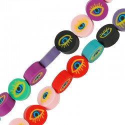Polymer Clay Bead Round Evil Eye 10mm Ø1.5) ~40pcs