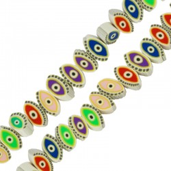 Polymer Clay Bead Evil Eye 8x13mm Ø~1.3) (~40pcs)