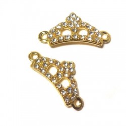 Rhinestone Crown 11x23mm W/ 2 Rings