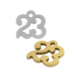 Stainless Steel 304 Lucky Charm "2023" 11x9mm/1.5mm