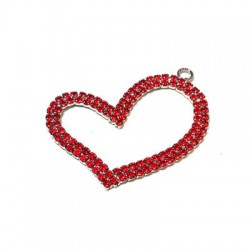 Rhinestone Heart 42x58mm