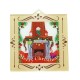 Plexi Acrylic Christmas Pendant Square w/ Fireplace 70mm
