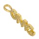 Zircon Brass Pendant "OMG" 29x7mm