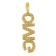 Pendentif en Laiton et Zircon « OMG » 29 x 7 mm