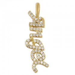 Pendentif en Laiton et Zircon « Ange » 28 x 7 mm