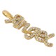 Pendentif en Laiton et Zircon « Ange » 28 x 7 mm