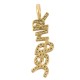 Zircon Brass Pendant "Angel" 28x7mm