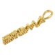 Zircon Brass Pendant "AMORE" 29x5mm