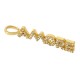 Zircon Brass Pendant "AMORE" 29x5mm