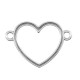 Zamak Connector Heart Frame Hollow 30x27mm