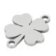 Stainless Steel 304 Connector Four Leaf Clover 13x17mm