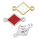 Zamak Connector Rhombus Diamond Card “joy” w/ Enamel 11x14mm