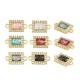 Connecteur en Laiton Zircon Rectangulaire et Pierre Opale 8 x 10 mm