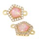 Connettore in Ottone con Zircone Pentagonale e Pietra Opale 10 mm