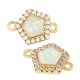 Connecteur en Laiton Zircon Pentagone et Pierre Opale 10 mm