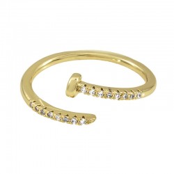 Brass Ring Spike w/ Zircon 19mm
