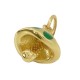 Enameled Brass Charm Mushroom 8x12mm