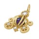 Zircon Brass Charm Carriage 16x18mm