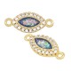 Connecteur en Laiton Zircon Ovale et Pierre Opale 7 x 13 mm