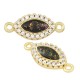 Connecteur en Laiton Zircon Ovale et Pierre Opale 7 x 13 mm