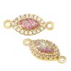 Connettore in Ottone con Zircone Ovale e Pietra Opale 7X13 mm