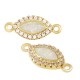 Connettore in Ottone con Zircone Ovale e Pietra Opale 7X13 mm