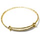 Bracelet Jonc Martelé Ajustable en Métal/Laiton 70mm (1.8mm) avec 2 anneaux