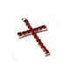 Pendente in Metallo Croce con Strass e Anellino 17x28mm