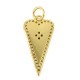 Enameled Brass Charm Heart with Zircon 11x22mm