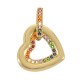 Μεταλλικό Μπρούτζινο Μοτίφ Καρδιά με Ζιργκόν 15x14mm
