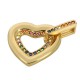 Ciondolo in Ottone con Zircone a Forma di Cuore 15X14 mm