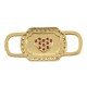 Brass Connector Tag with Heart & Zircon 10x24mm