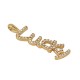 Brass Pendant "Lucky" w/ Zircon 33x10mm