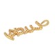 Zircon Brass Pendant "Lucky" 33x10mm