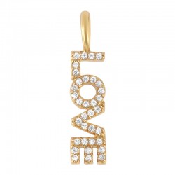 Breloque en Laiton et Zircon « LOVE » 23 x 5 mm