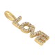 Zircon Brass Charm "LOVE" 23x5mm