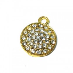 Zamak rond plat 15 mm avec Strass