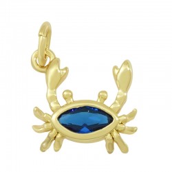 Brass Charm Crab w/ Zircon 9mm