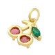 Zircon Brass Charm Cherry 8x10mm