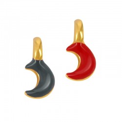 Enameled Zamak Charm Moon 4mm