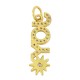 Ciondolo in Ottone JOY con Sole e Zircone 22X7.1 Mm/2.9 mm